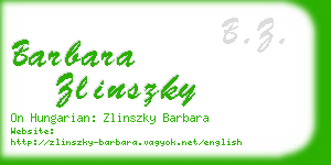 barbara zlinszky business card